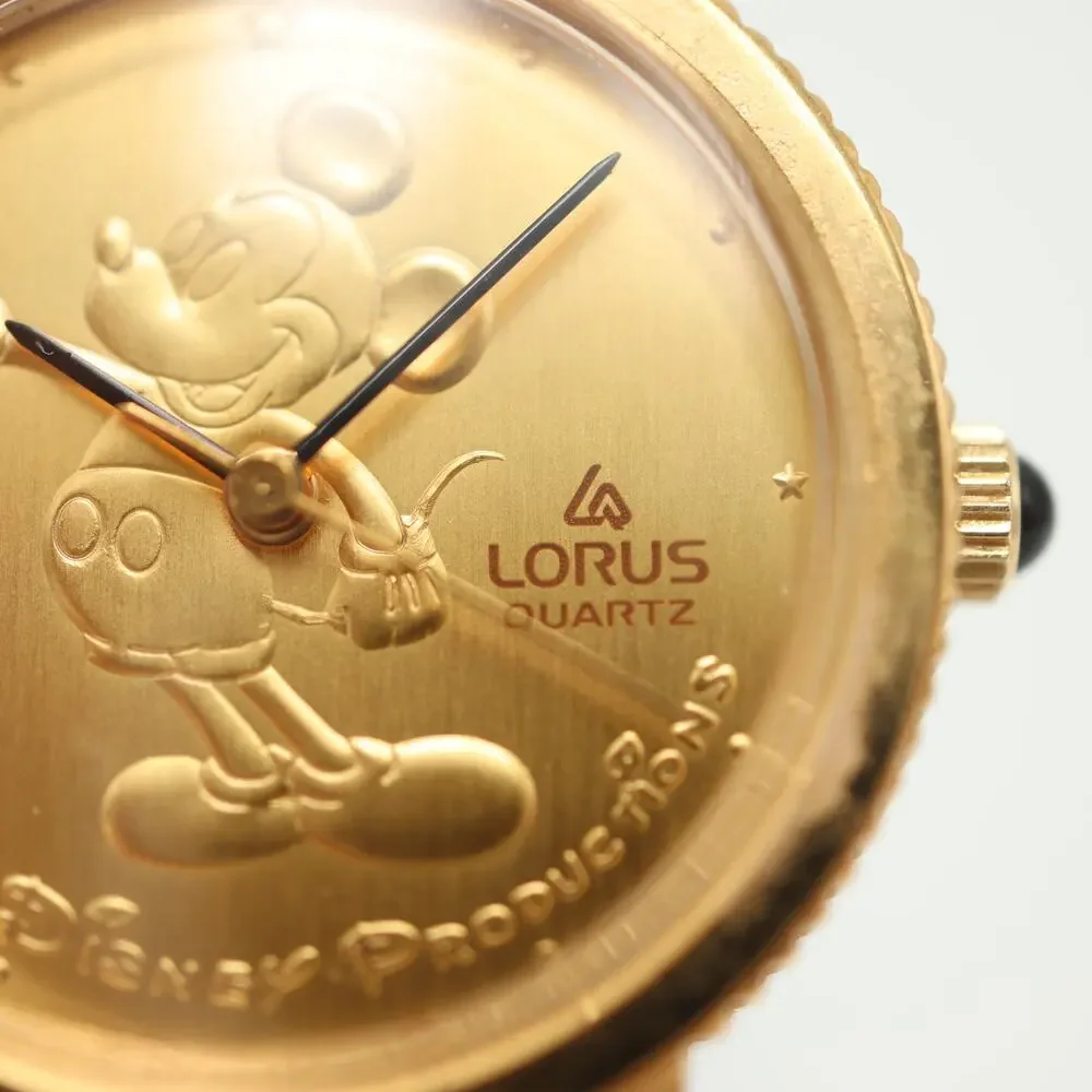 Lorus Disney Mickey Mouse Womens Gold Tone Watch 25mm Dial Y481-1720 New Battery